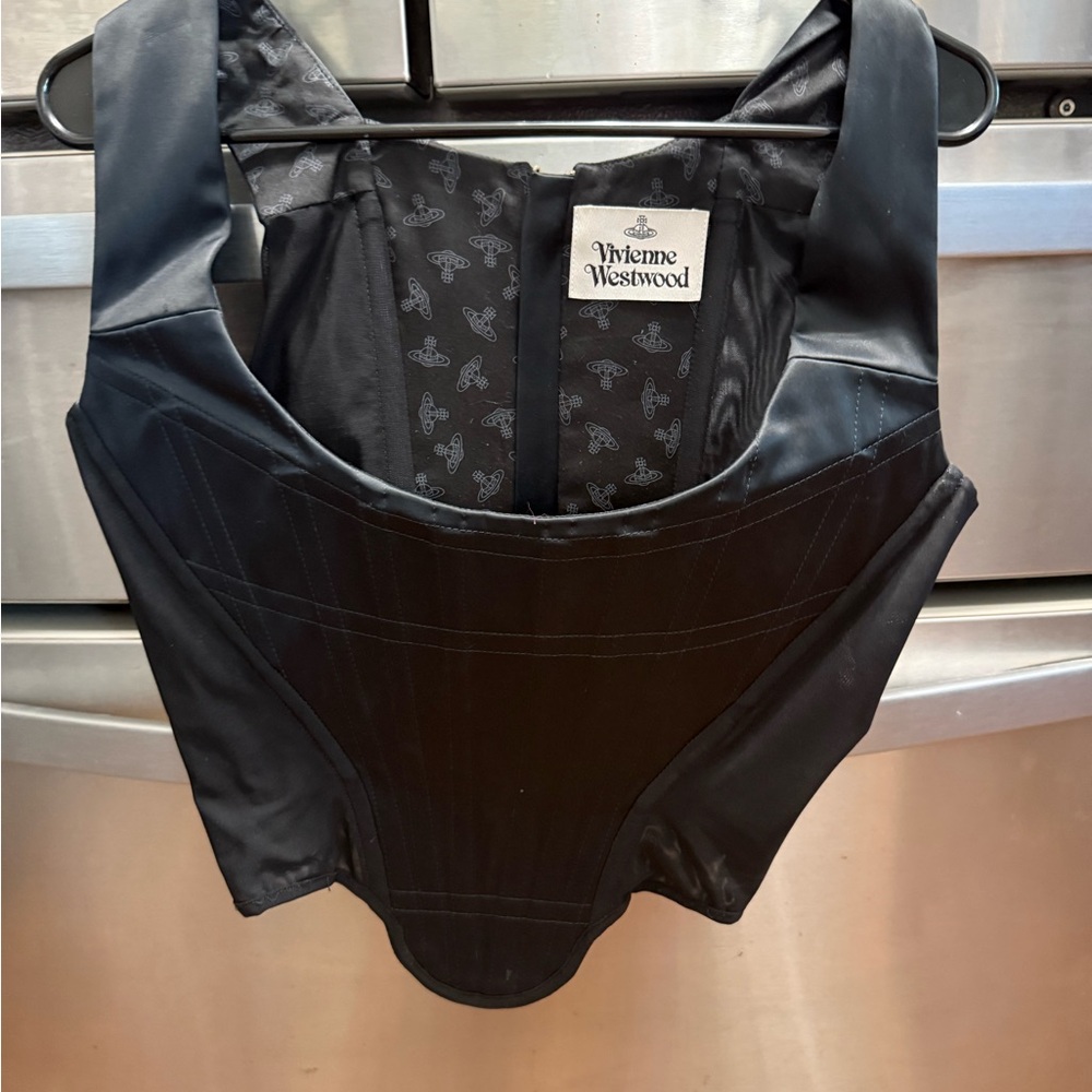 Vivienne Westwood Elegant Black Satin Corset